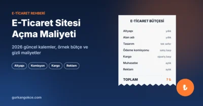 E-Ticaret Sitesi Açma Maliyeti 2026: Güncel Kalemler, Örnek Bütçe ve Gizli Maliyetler