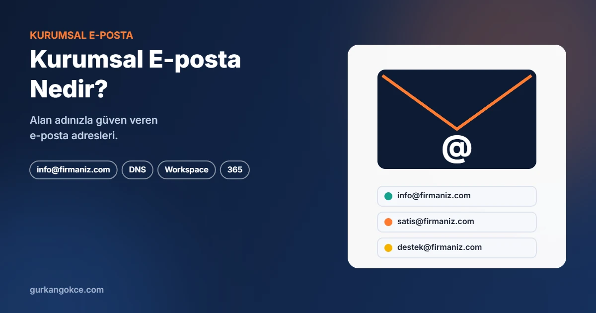Kurumsal e-posta nedir: alan adınızla info@firmaniz.com adresleri